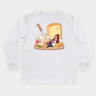 Liz Loves Cheese Kids Long Sleeve T-Shirt